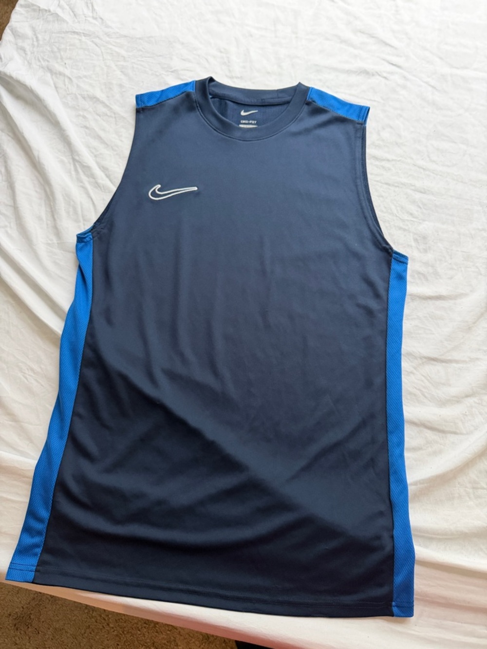 Nike Men’s Navy and Royal Blue Sleeveless Training Tank